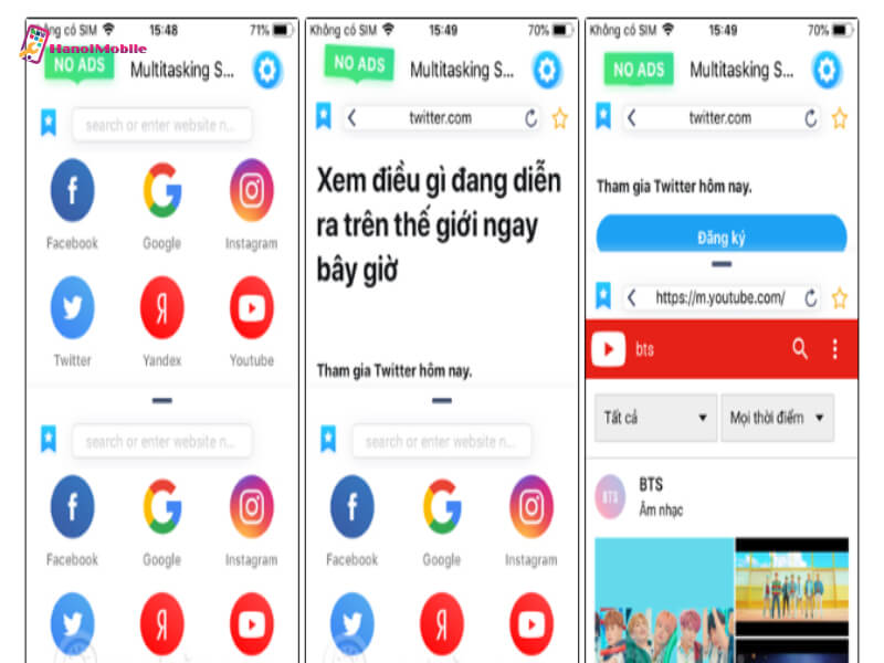 Cách chia đôi màn hình iPhone với ứng dụng Multitasking Split Screen